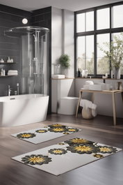 Mijölnir Juego de Alfombrillas de Baño CT-5065 de 2 Piezas Multicolor